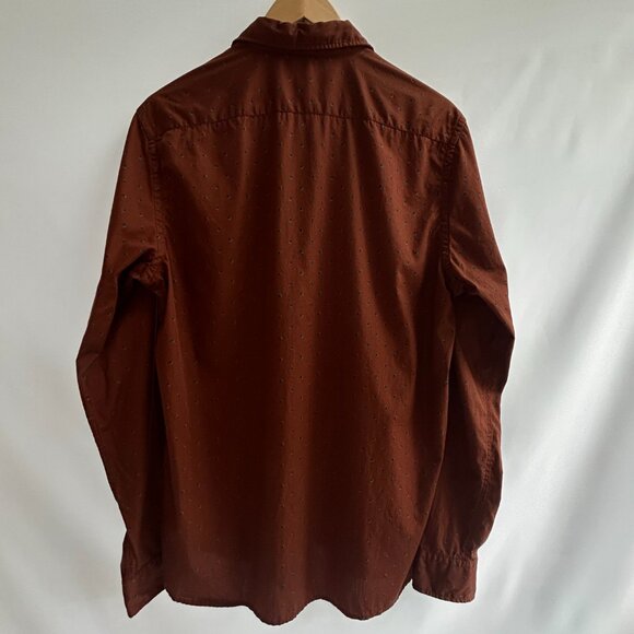 Scotch & Soda Men’s Rust Shirt w Turquoise & Navy Geometric Print - size Large - Picture 3 of 5